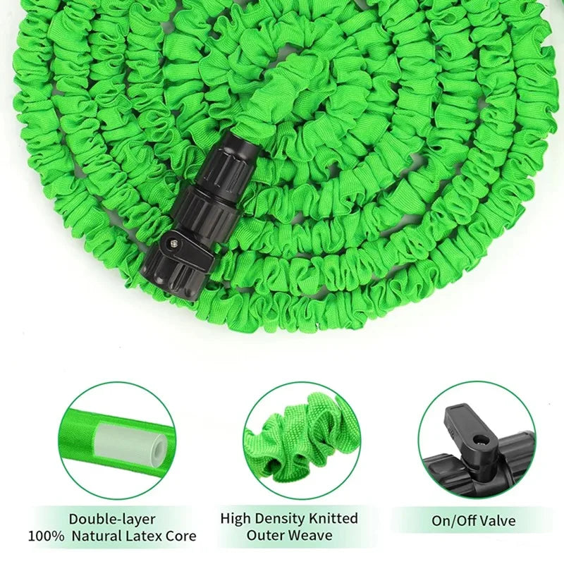 Garden Hose High-Pressure Car Wash Home Garden Watering Hose Expandable Magic Water Pipes Cleaning Water Gun 25FT-200FT