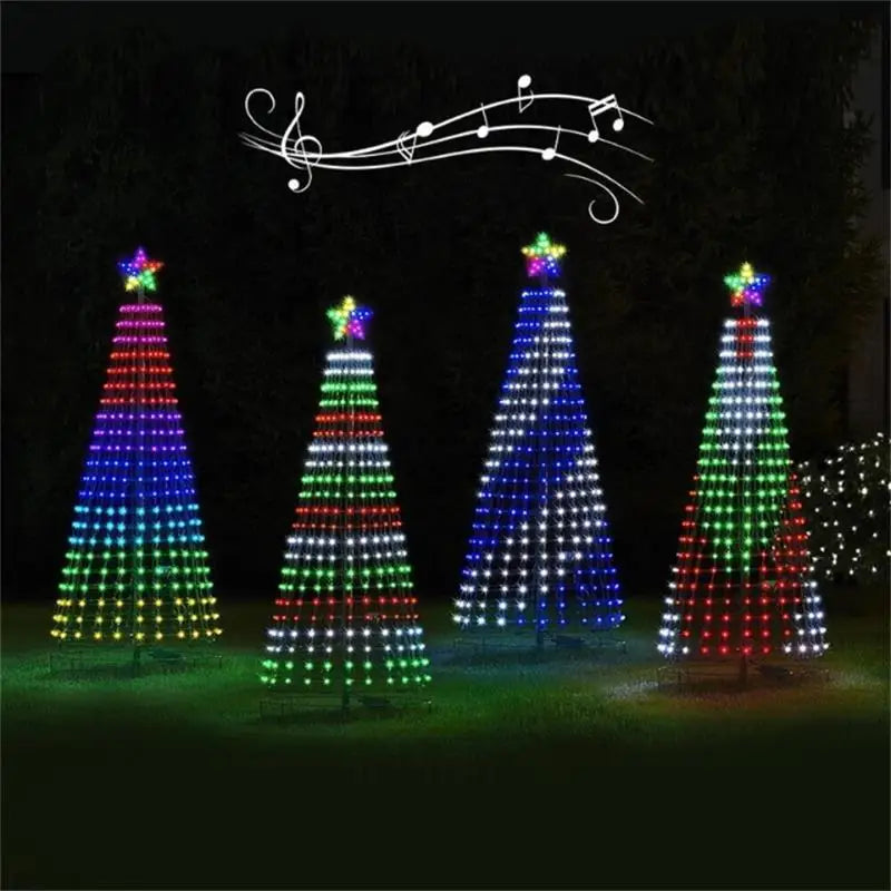 Animated Lightshow Cone Christmas Tree Led Yard Light Led String Lights Waterproof IP44 Home Xmas Outdoor Decoration US Plug