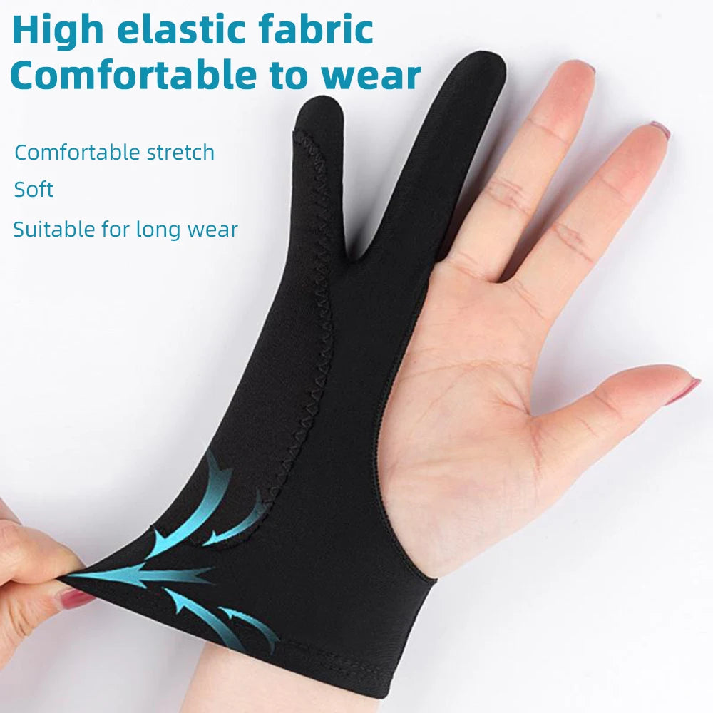 Two-finger Painting Gloves Anti-touch Anti-pollution Anti-dirty, Right And Left Hand Glove, for IPad Tablet Touch Screen Drawing