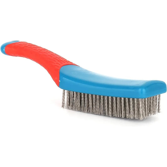 Stainless Steel Wire Brush with Comfortable Plastic Handle - Perfect for Removing Rust, Welding Slag, Dirt, and Paint