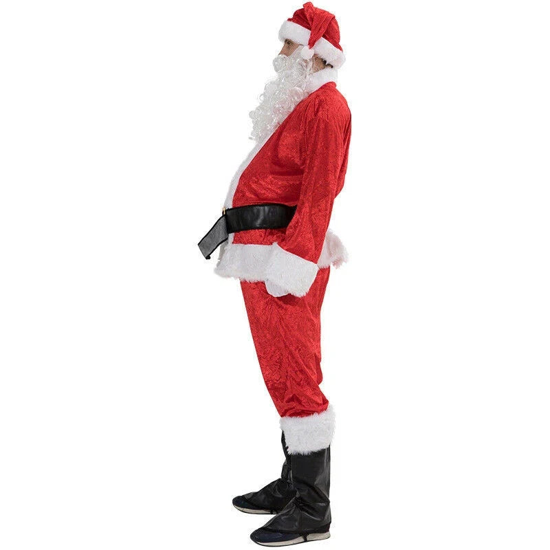 DIMUSI Santa Claus Cosplay Costume Daddy In Costume Clothes Dressed At The Christmas Of Men Five Buns/lot Suit For Warm Adults