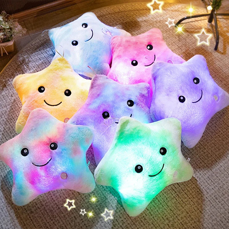 Cute Led Light Plush Toy Star Pillow Luminous Star Throw Pillow With Colorful Light KidsToy Birthday Christmas Gift