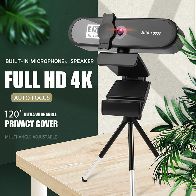 Ultra HD 4k Webcam With Microphone AF 120 Degree Super Wide Angle Webcam for Office School Home Conference EM88