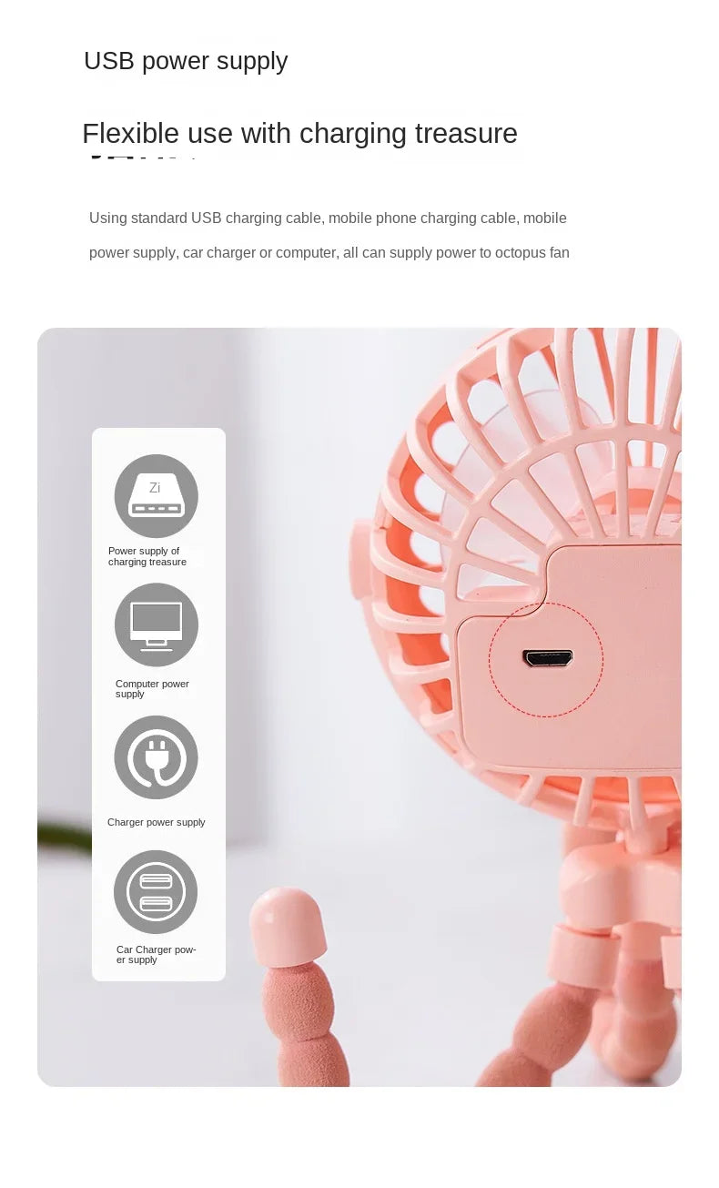 Baby Stroller Electric Fan Hand Rechargeable Portable Small Folding Fans Mini Ventilator Silent Table Outdoor Cooler Neck Fan