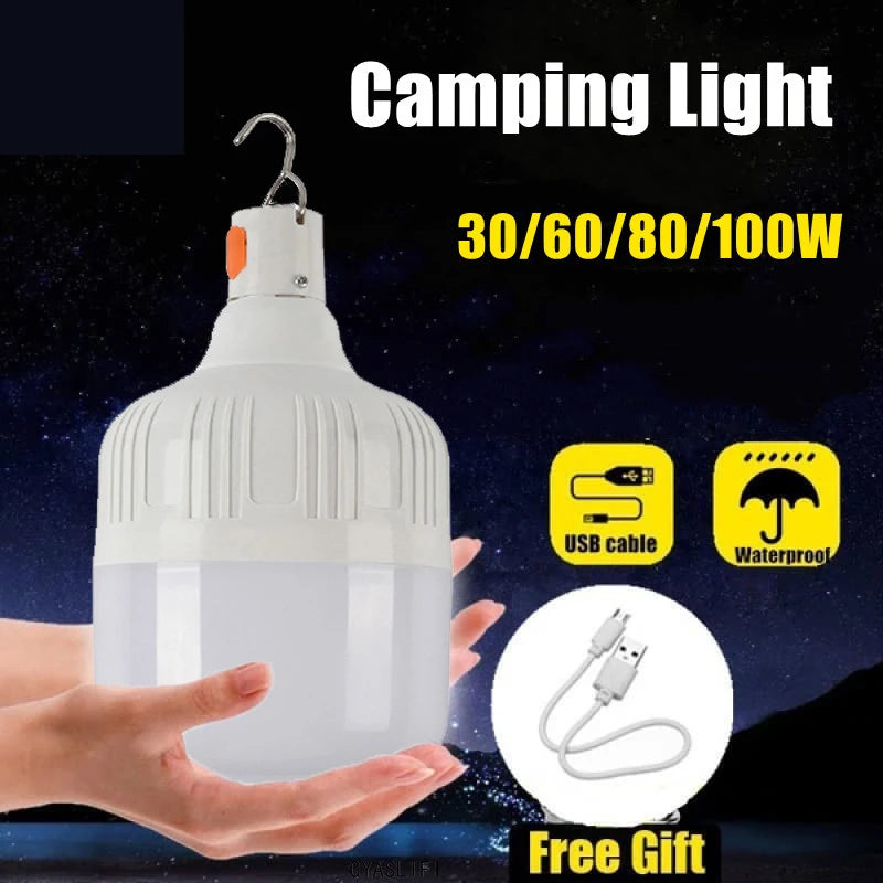 USB Rechargeable LED Light Emergency Bulb  Tents Lighting Camping Equipment Bulb Portable Lanterns