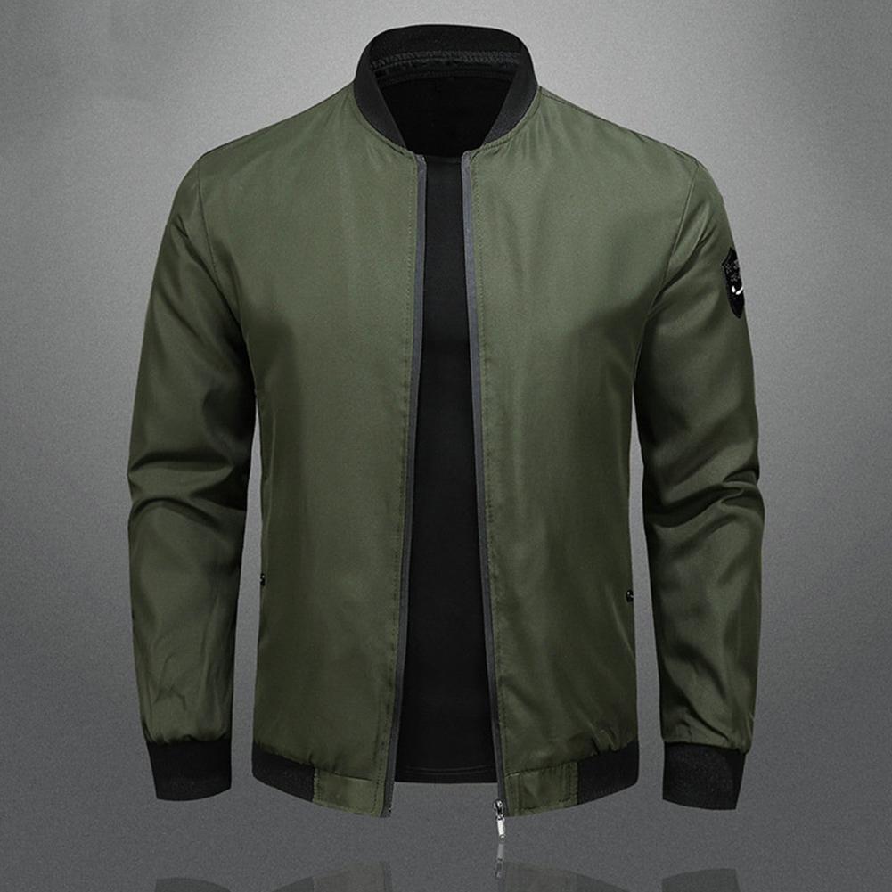 Plus Size Windbreak Jacket Men Fashion Casual Solid Color Jackets Coat Spring Autumn Camping Jacket Male Outerwear Black