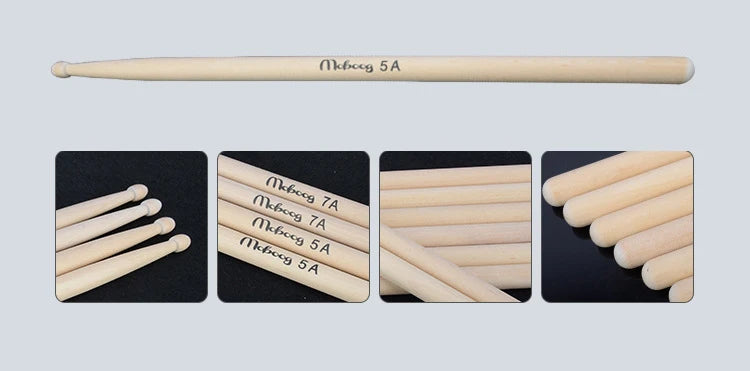 1 Pair Professional Drum Sticks High Quality Wood Drumsticks 5A/7A Musical Instruments Drum Sticks